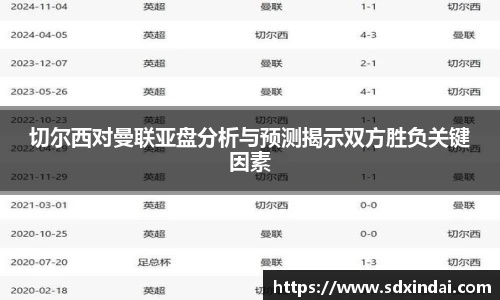切尔西对曼联亚盘分析与预测揭示双方胜负关键因素